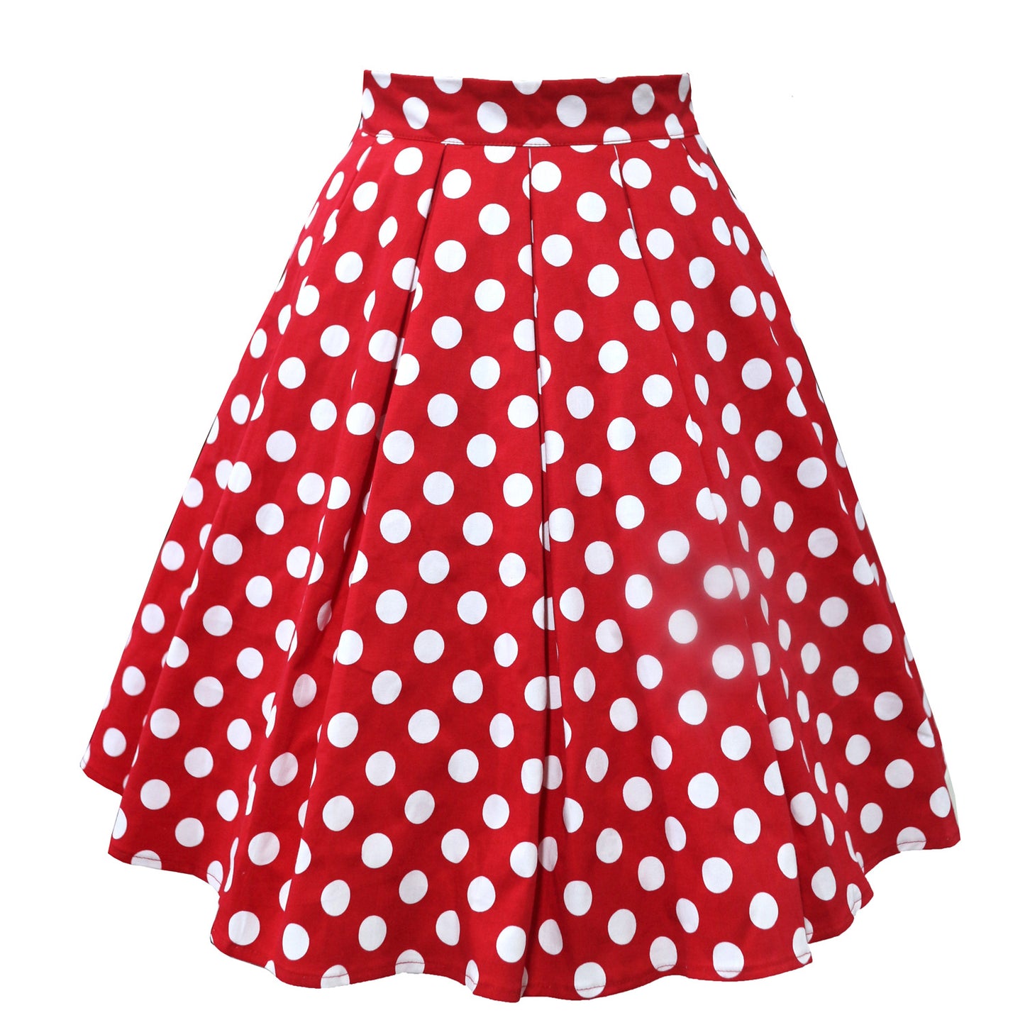 Print A- Line Pleated Cotton High Waist Skirts