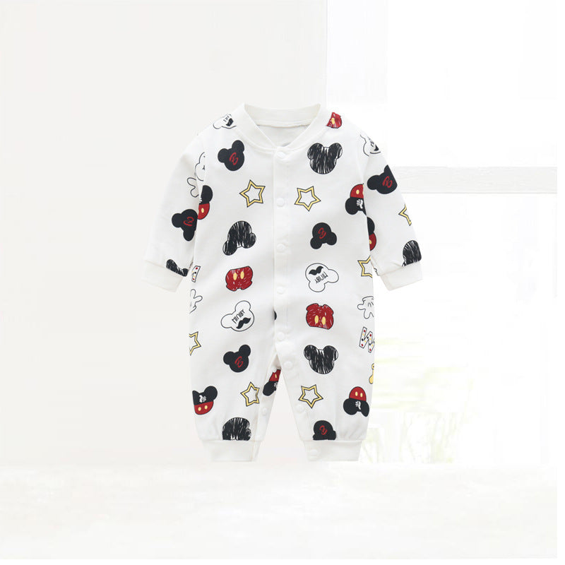 Children's Autumn Romper Cotton Long-sleeved Double-sided Jumpsuit Infants Jumpsuit, Climbing Suit