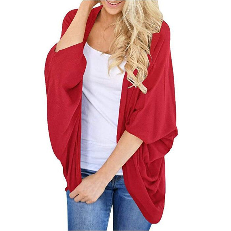 Women's Beach Summer Loose Batwing Sleeve Solid Clothing