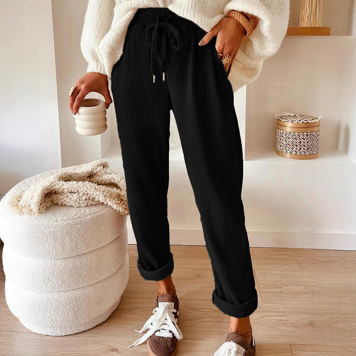 New Women's Clothes Fashion Solid Color Casual Pants