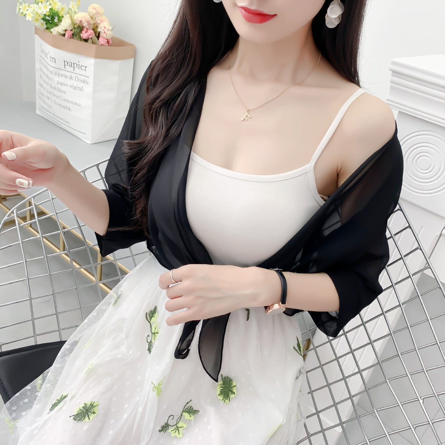 Women's Long-sleeved Korean Loose Air Conditioning Thin Blouses