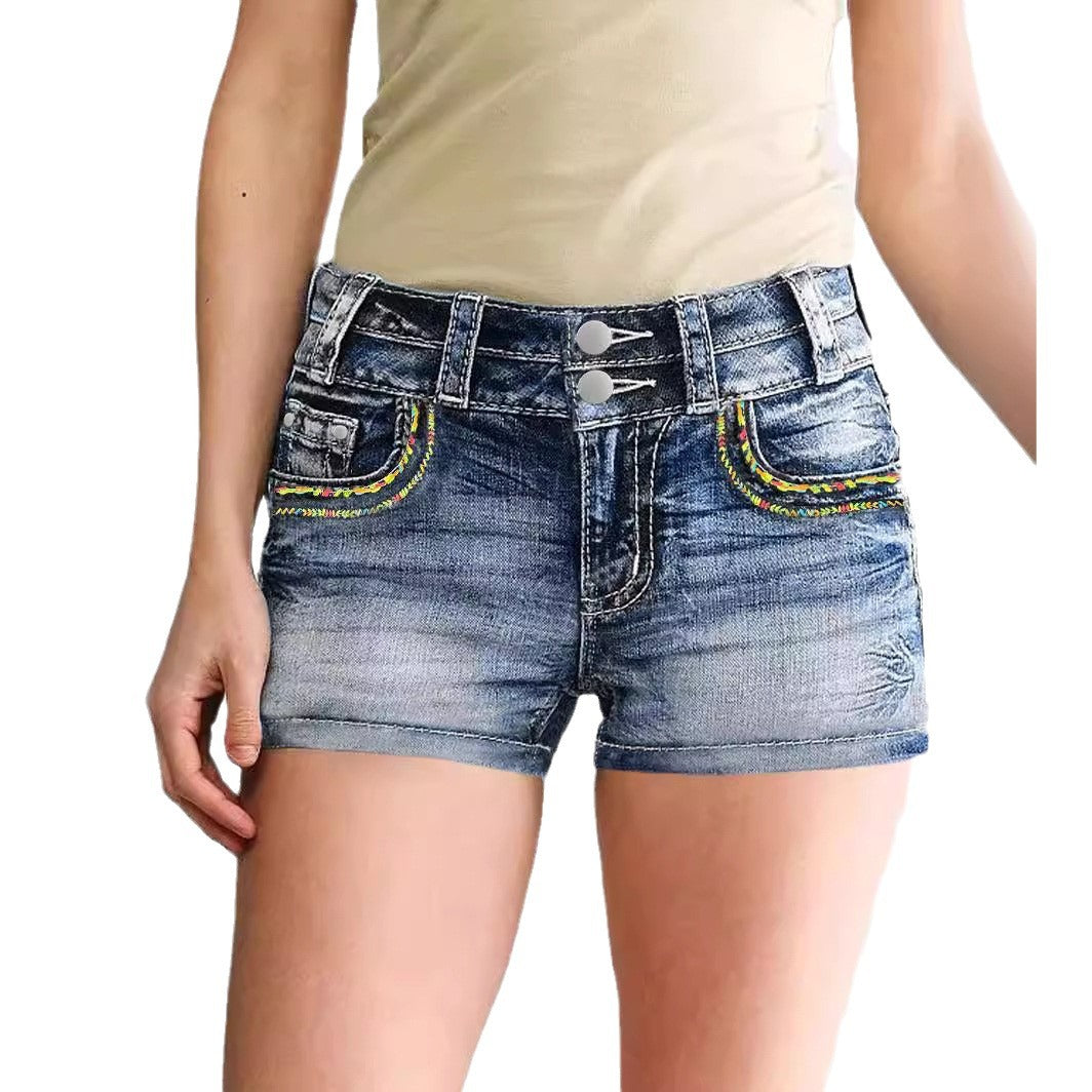 Creative Charming Women's Embroidered Denim Hot Women's Jeans