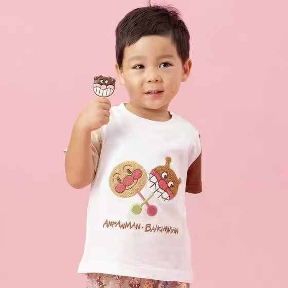 Children's Superman Series Short Sleeve Ten Thousand Needle Embroidery Towel Puff Children's T-shirt