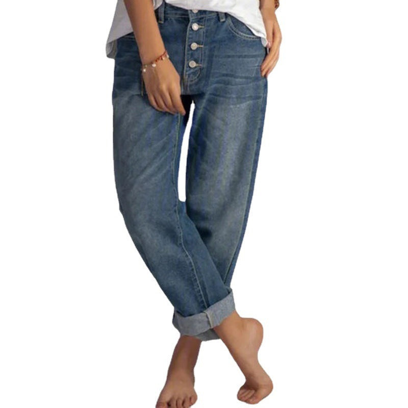 Women's Loose Leisure Simple Thin Denim Women's Jeans