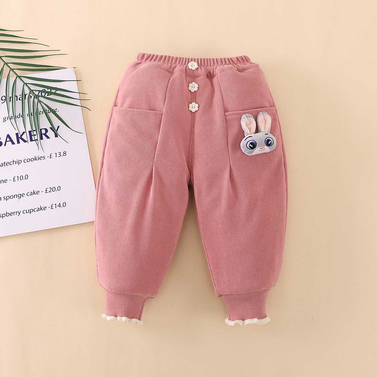 Children's Fleece-lined Thickened Cotton Western Style Outer Children's Pants