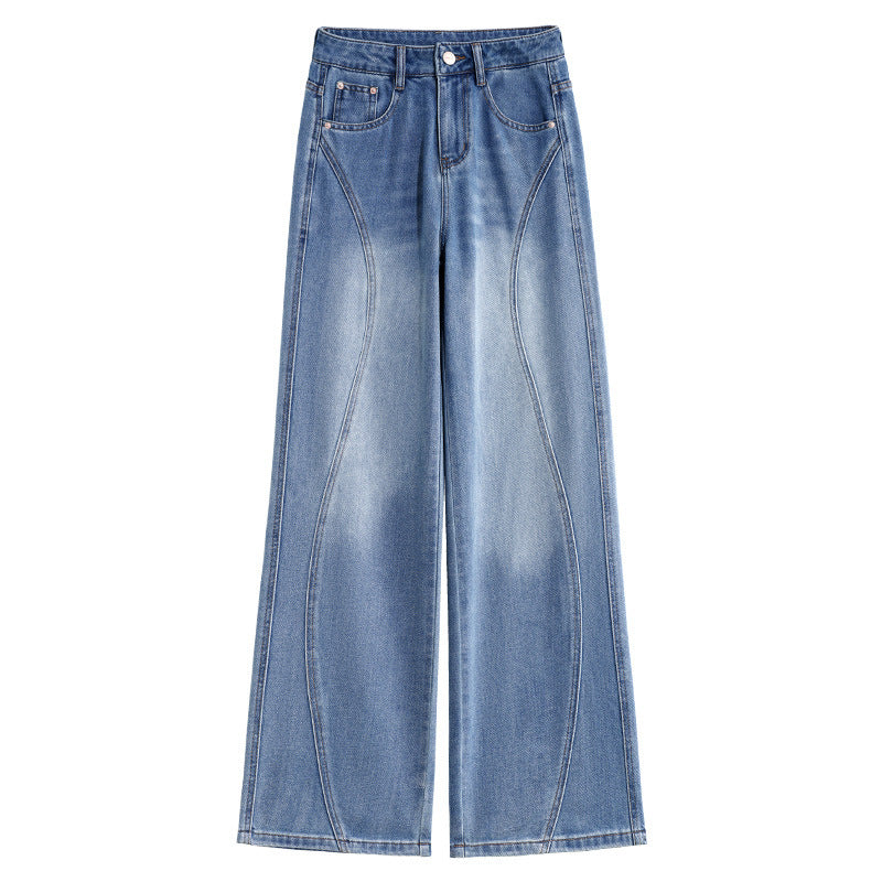 Women's Spring Slimming Denim Blue Narrow Cotton Micro Jeans