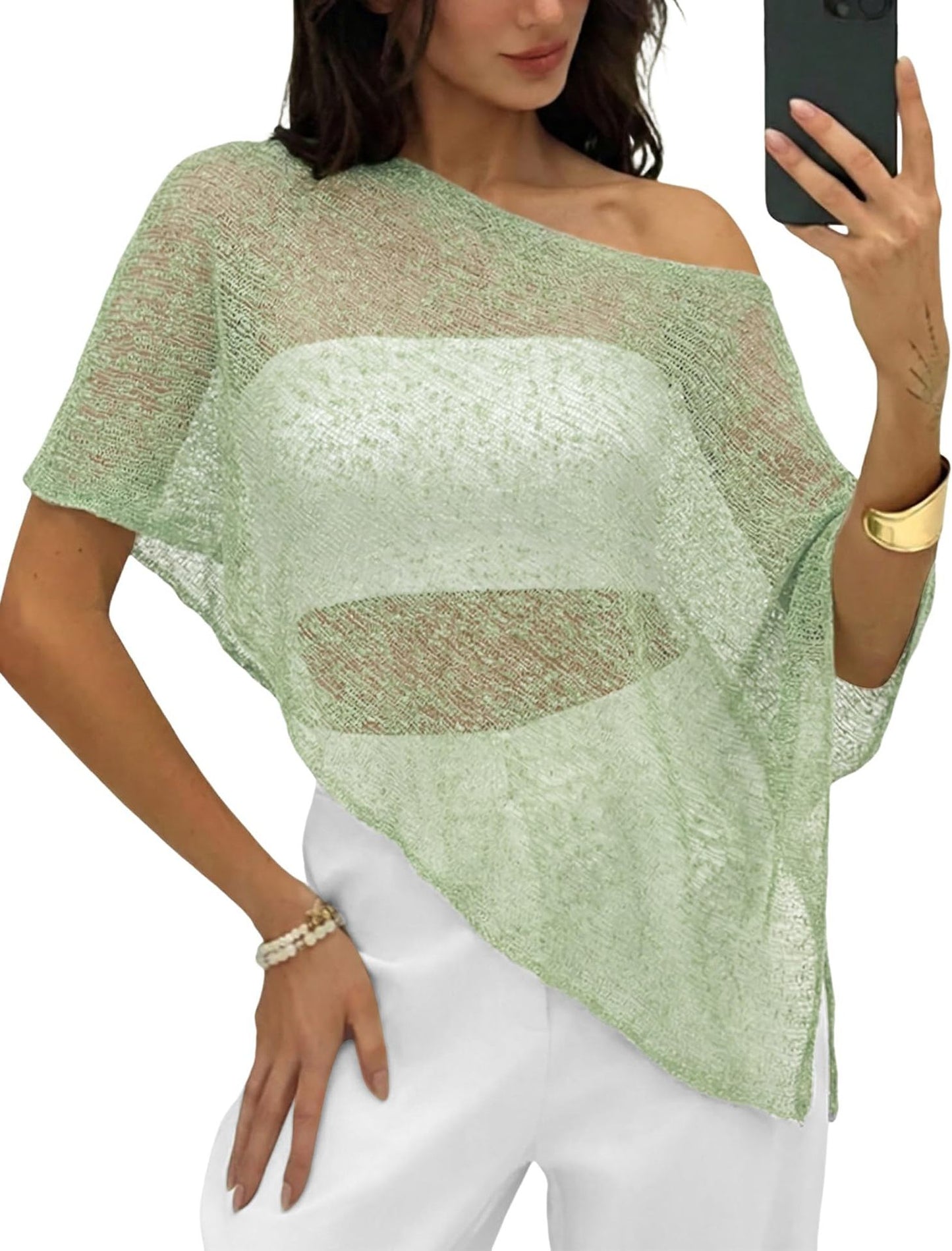 Women's Shawl Sun Protection Loose Idle Thin Ice Silk Lace Shirt, Chiffon Shirt