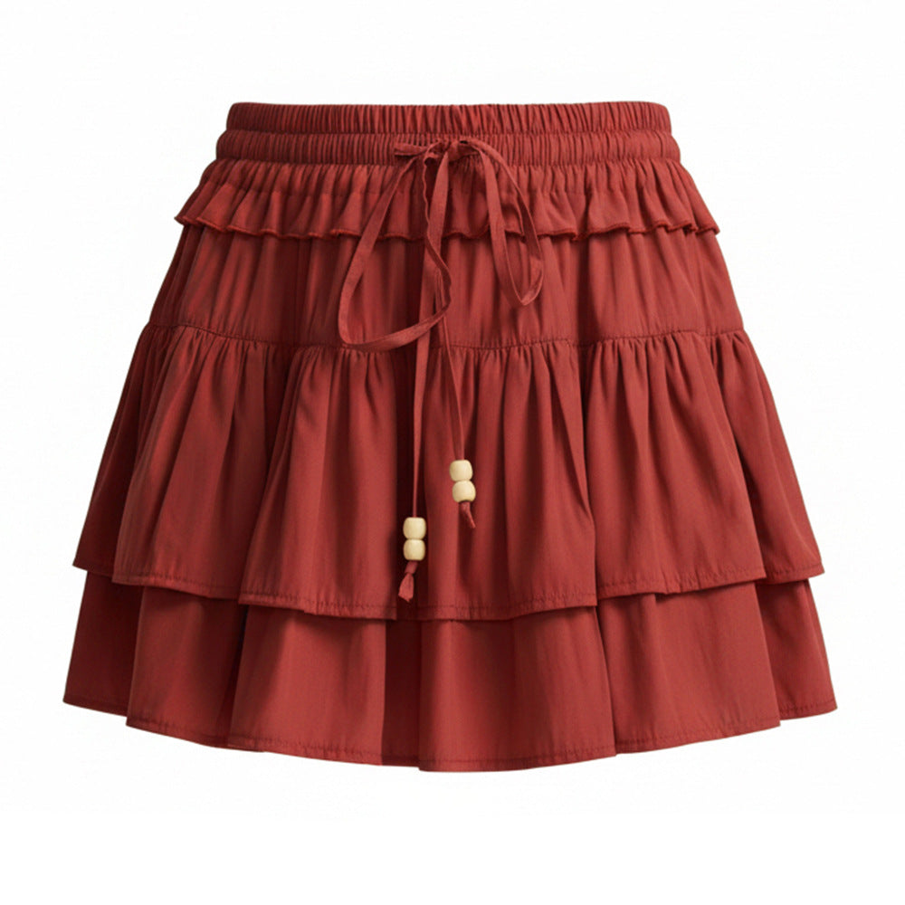 Women's Drawstring Summer High Waist Compression Skirt