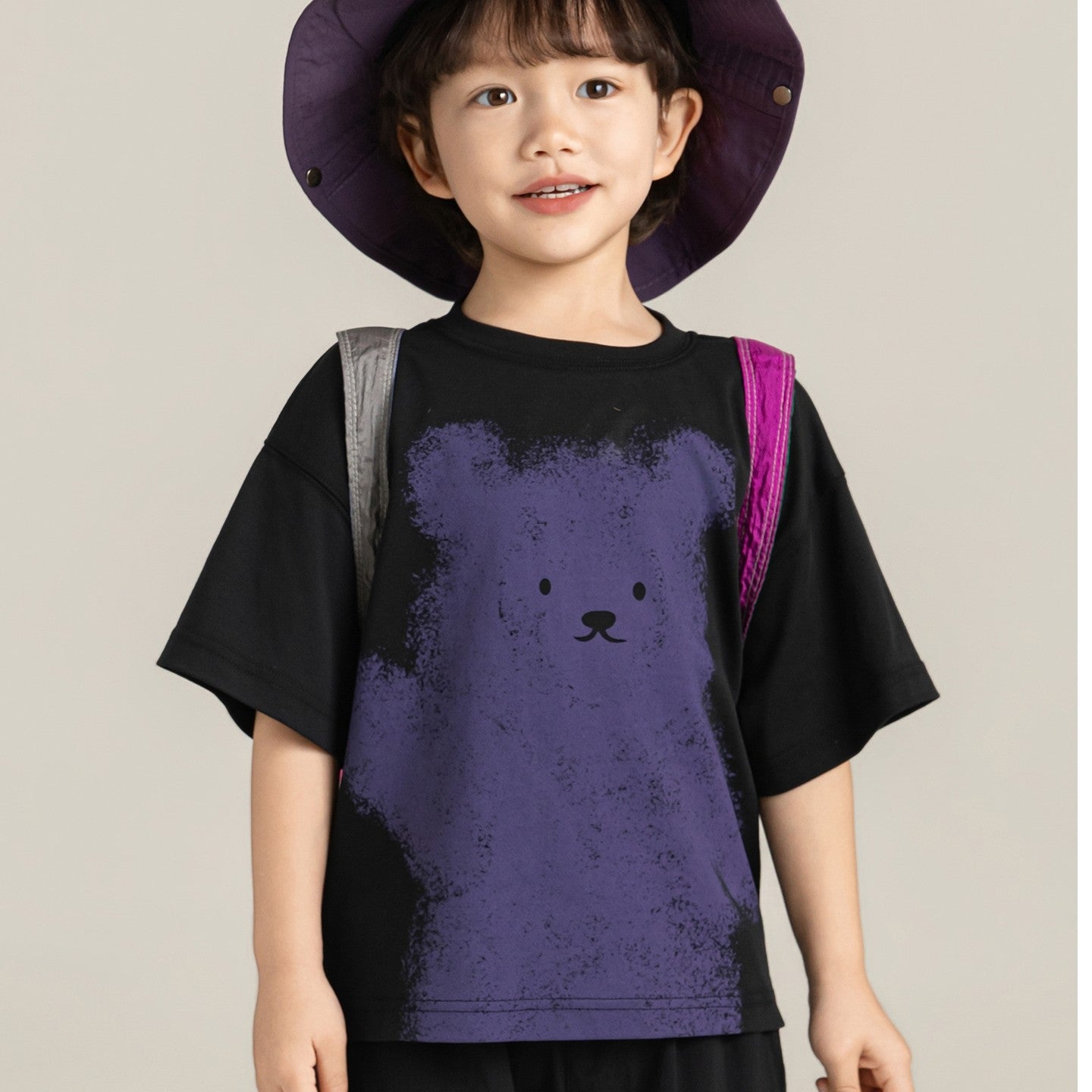Children's Boy's Cartoon Printed Summer Rib Refreshing Casual Children's T-shirt