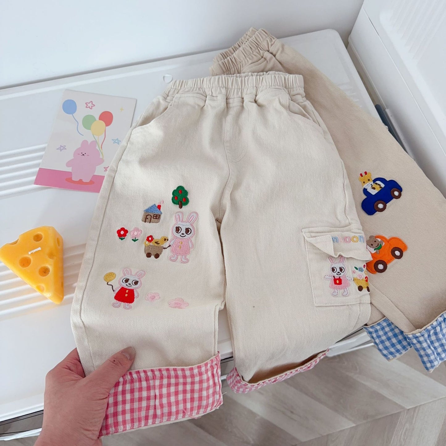 Children's Trousers Autumn Outfit Casual Cartoon Embroidered Children's Pants
