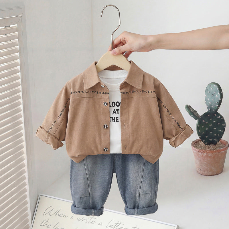 Children's Boys Spring Tie Shirt Long Sleeve Children's Suit