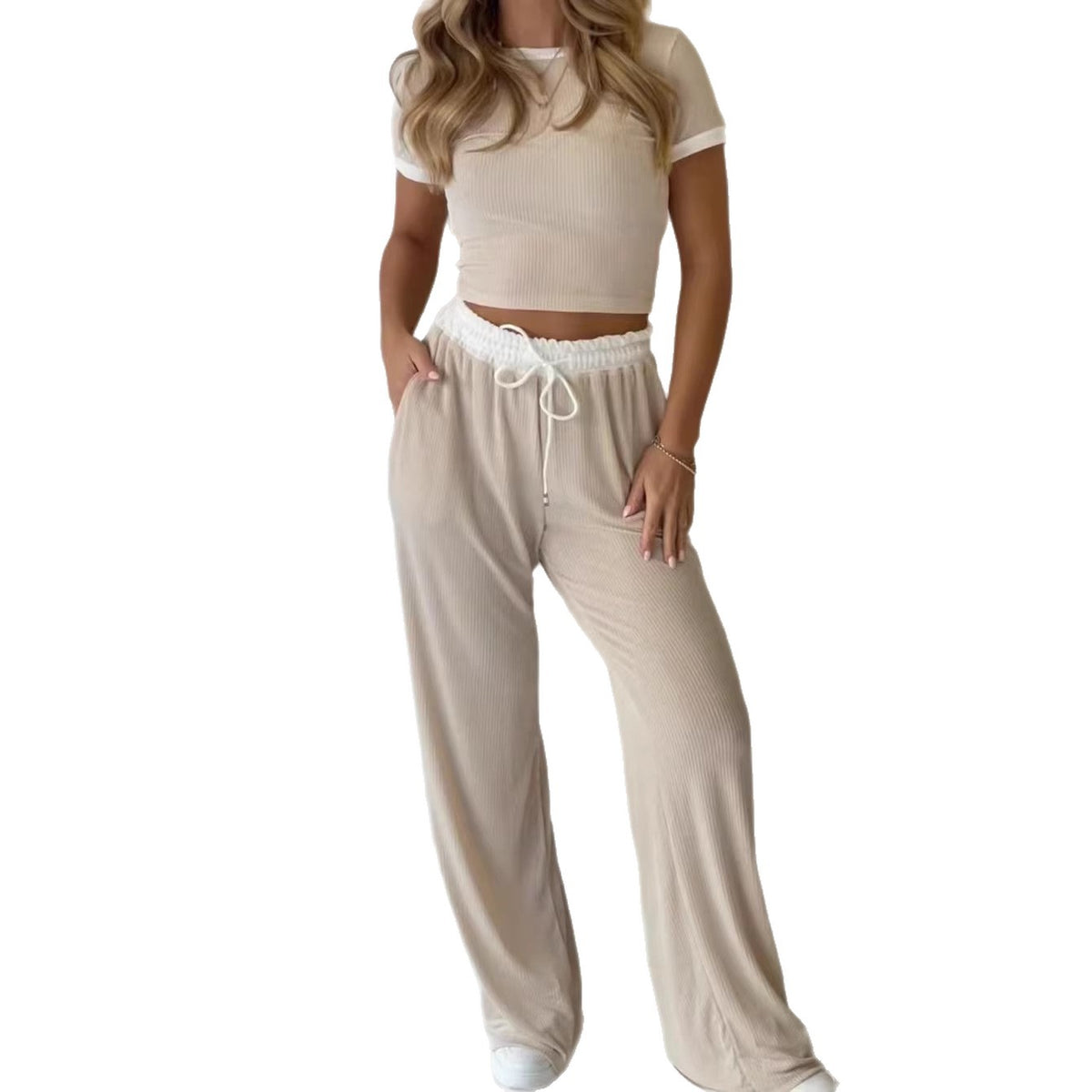 Creative Cool Solid-color Sportswear Two-piece Set Fashion Casual Suit