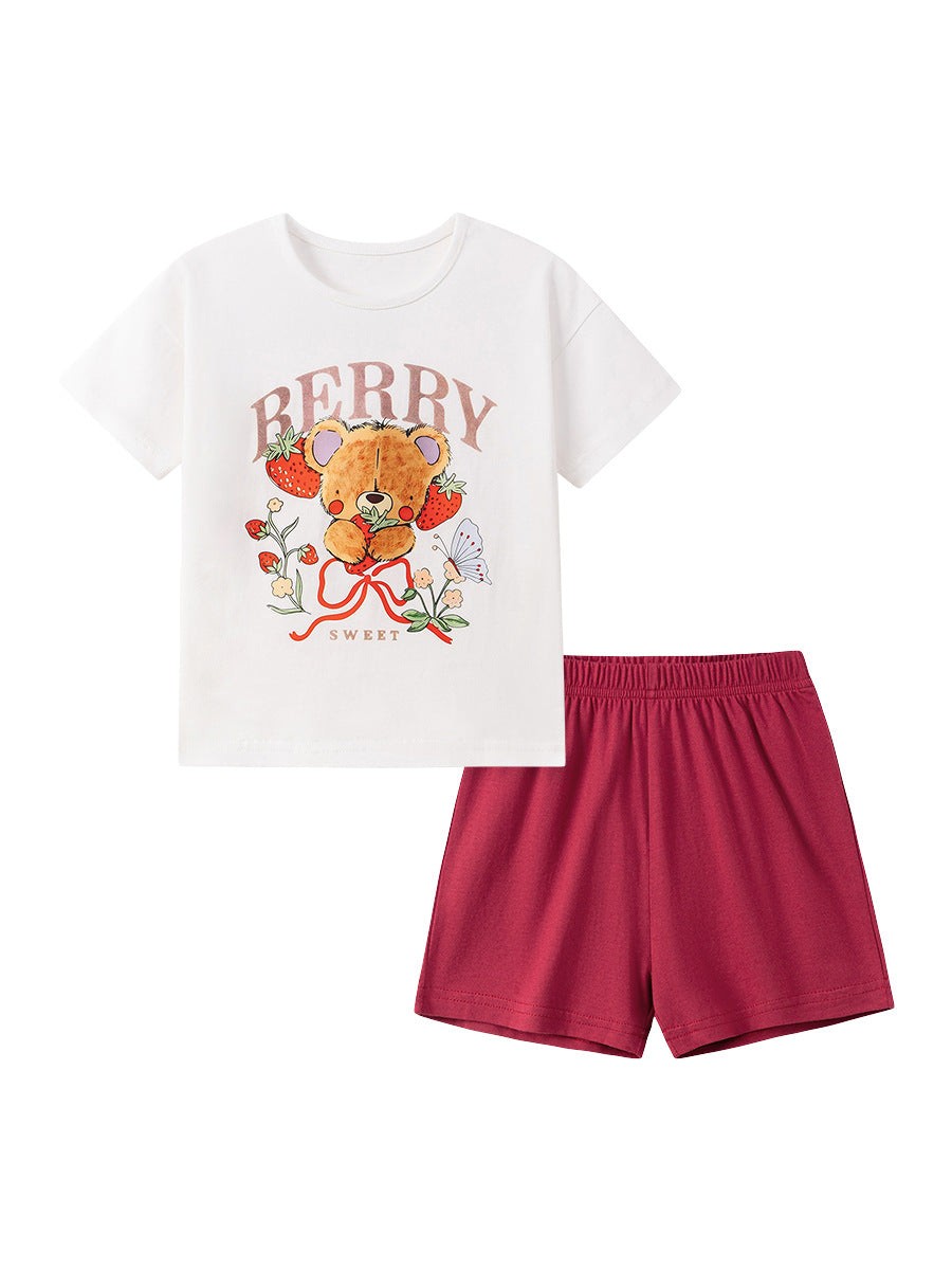 Children's Er Female Cartoon Bear Casual Clothing Children's Suit