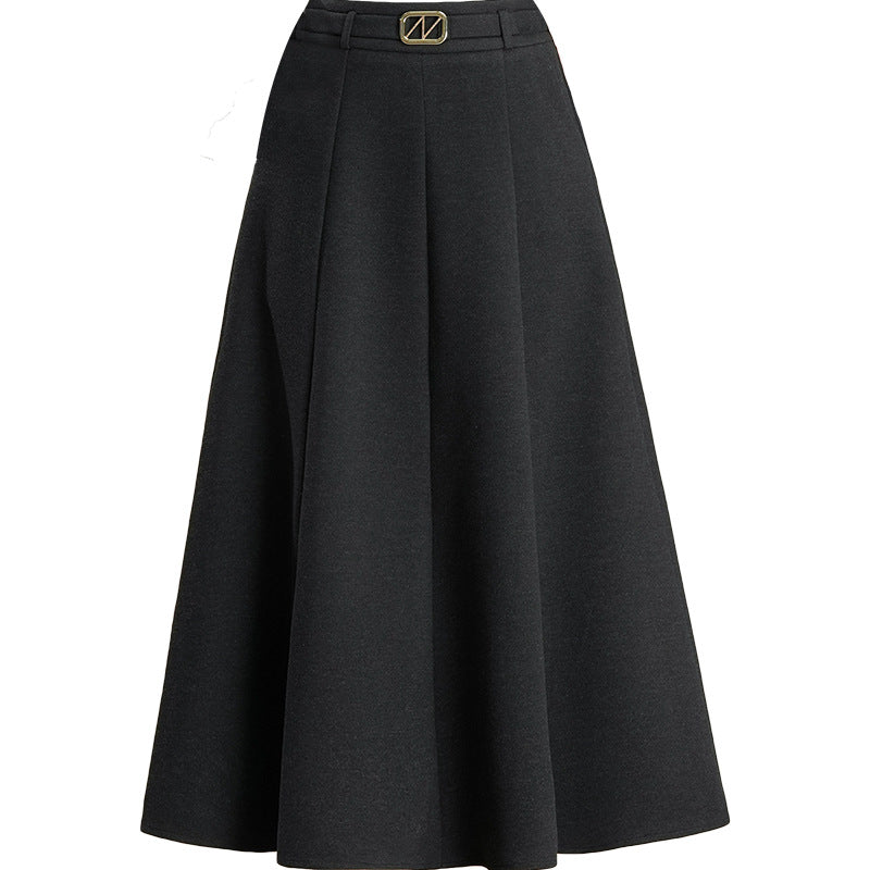 A- Line Mid-length High Waist Slimming Skirt
