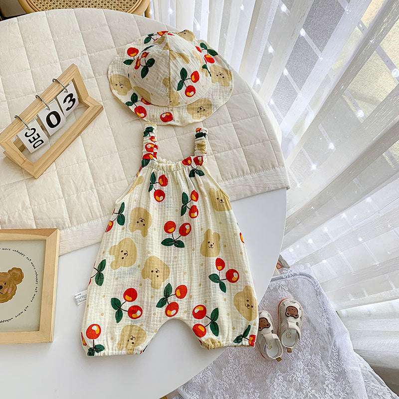 Women's & Men's Infant Rompers Gauze Printed Romper For Tank Tops Out Floral Jumpsuit, Climbing Suit