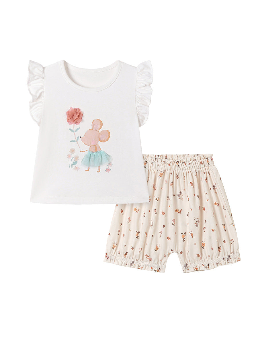 Classy Children's Summer Cute Cartoon Clothing Children's Suit