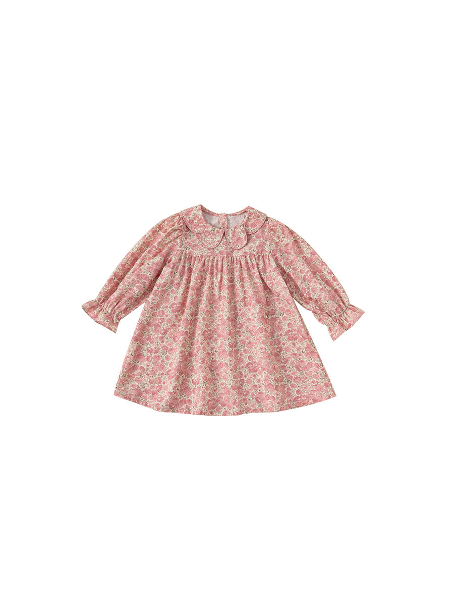 Children's Clothing Spring Clothes Floral Outing Doll Collar Long Sleeve Children's Dress