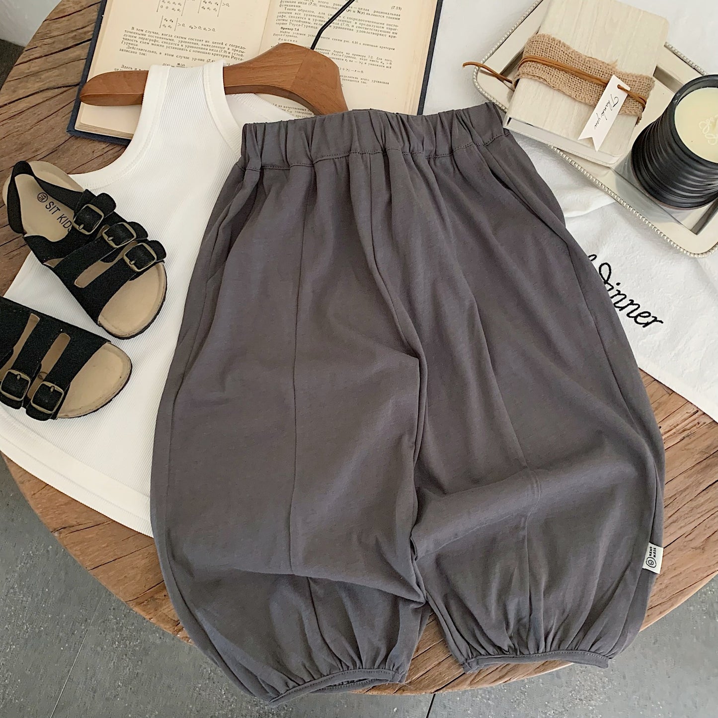 Children's Summer Korean Style Boy Loose Knitted Casual Thin Type Children's Pants