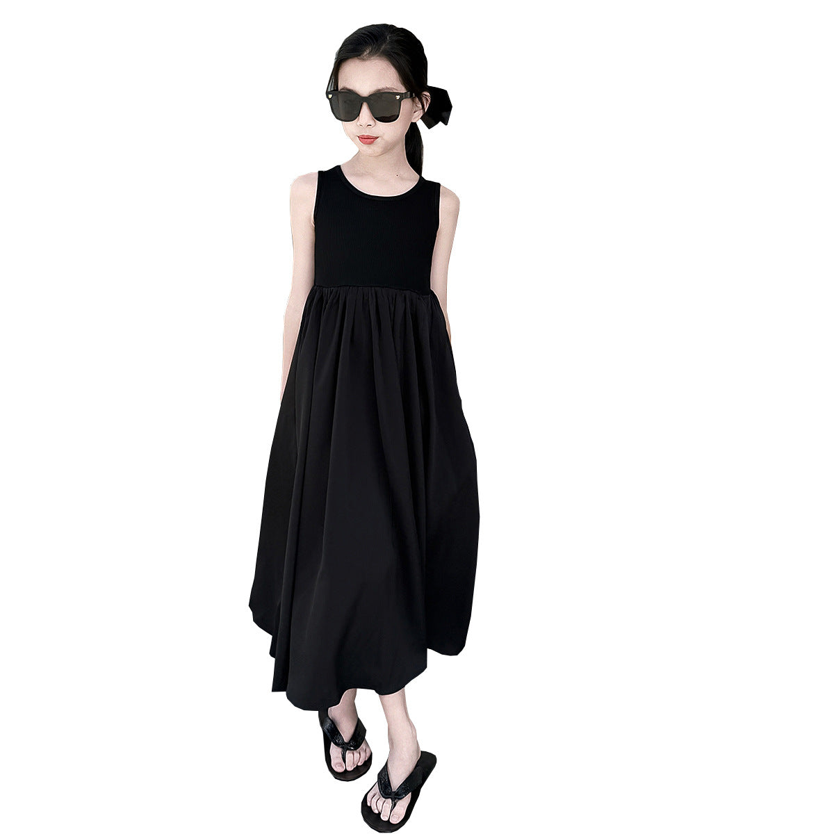 Children's Casual Knitted For Older Western Style Fashion Sleeveless Children's Dress