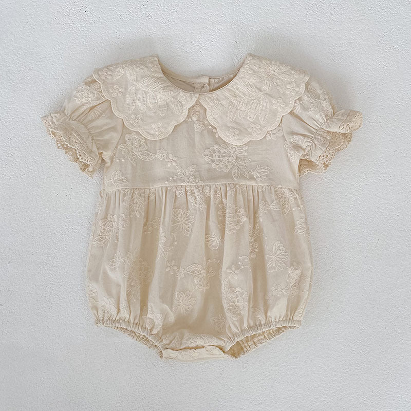 Summer Korean Style Embroidered Western Romper Children's Dress