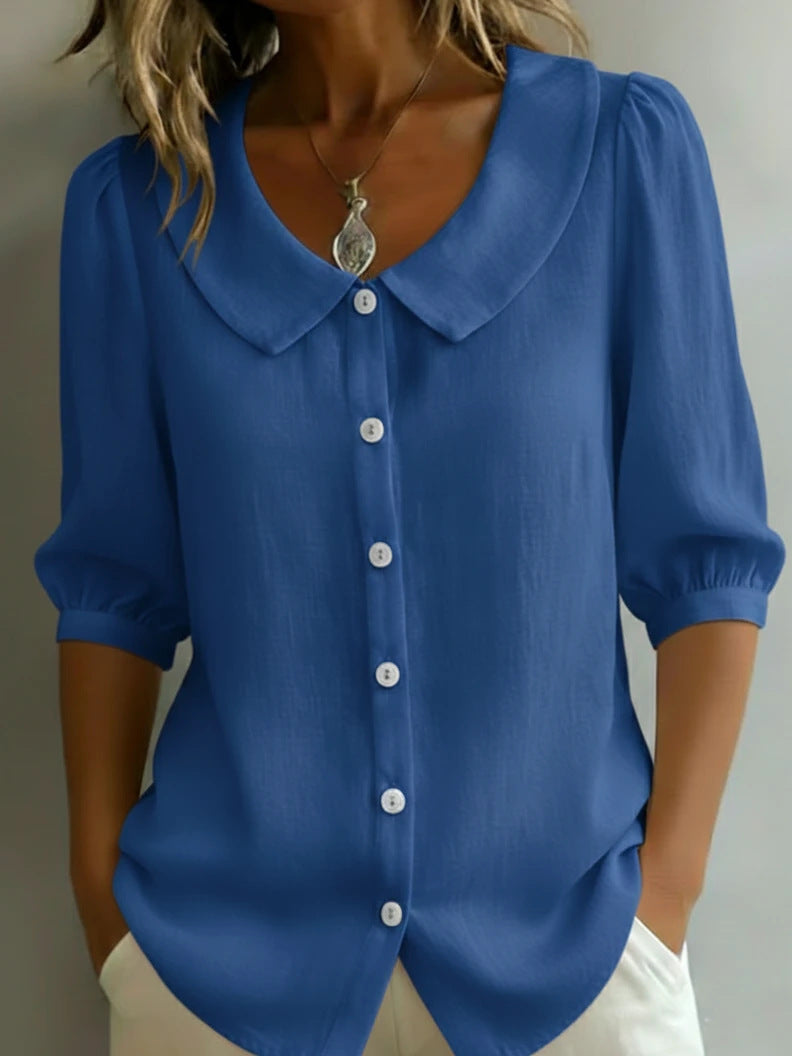 Women's Summer Solid Color Loose Sleeve Loose-fitting Tops