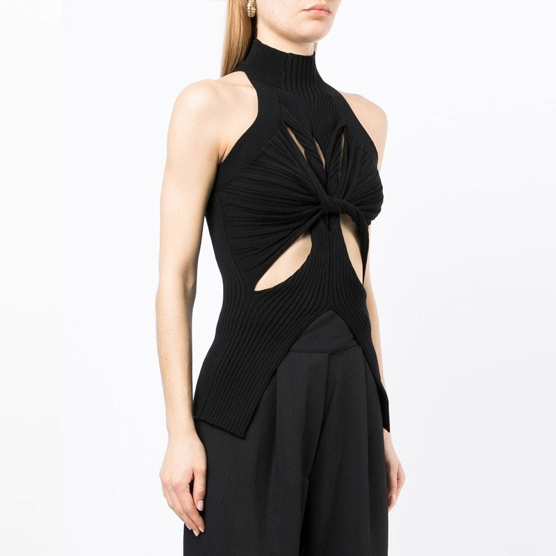 Women's Summer Turtleneck Sleeveless Irregular With Personality Small Vest/suspenders/tube Top