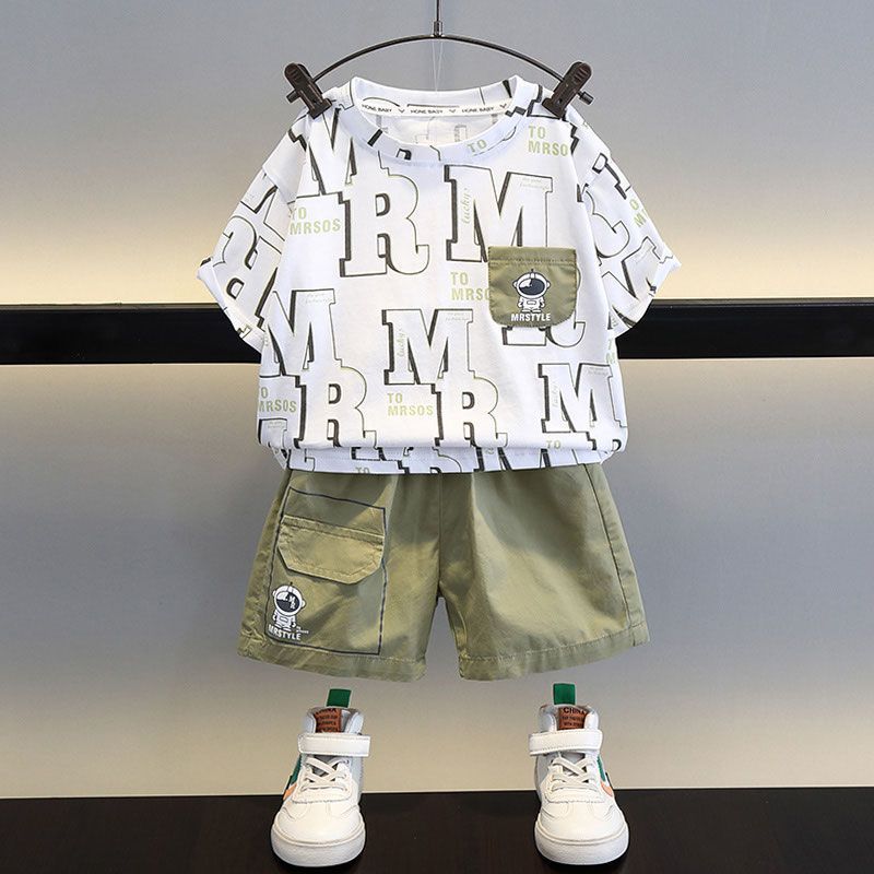 Children's Summer Clothing Gas Clothes Trendy Fried Street Short Children's Suit