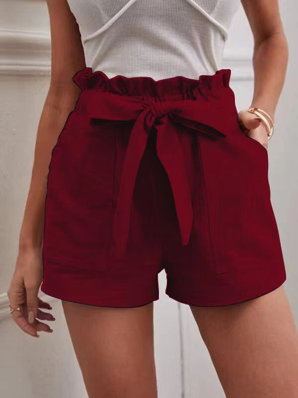 Women's Loose Linen Leisure Pocket Solid Color Large High Waist Wide Casual Pants