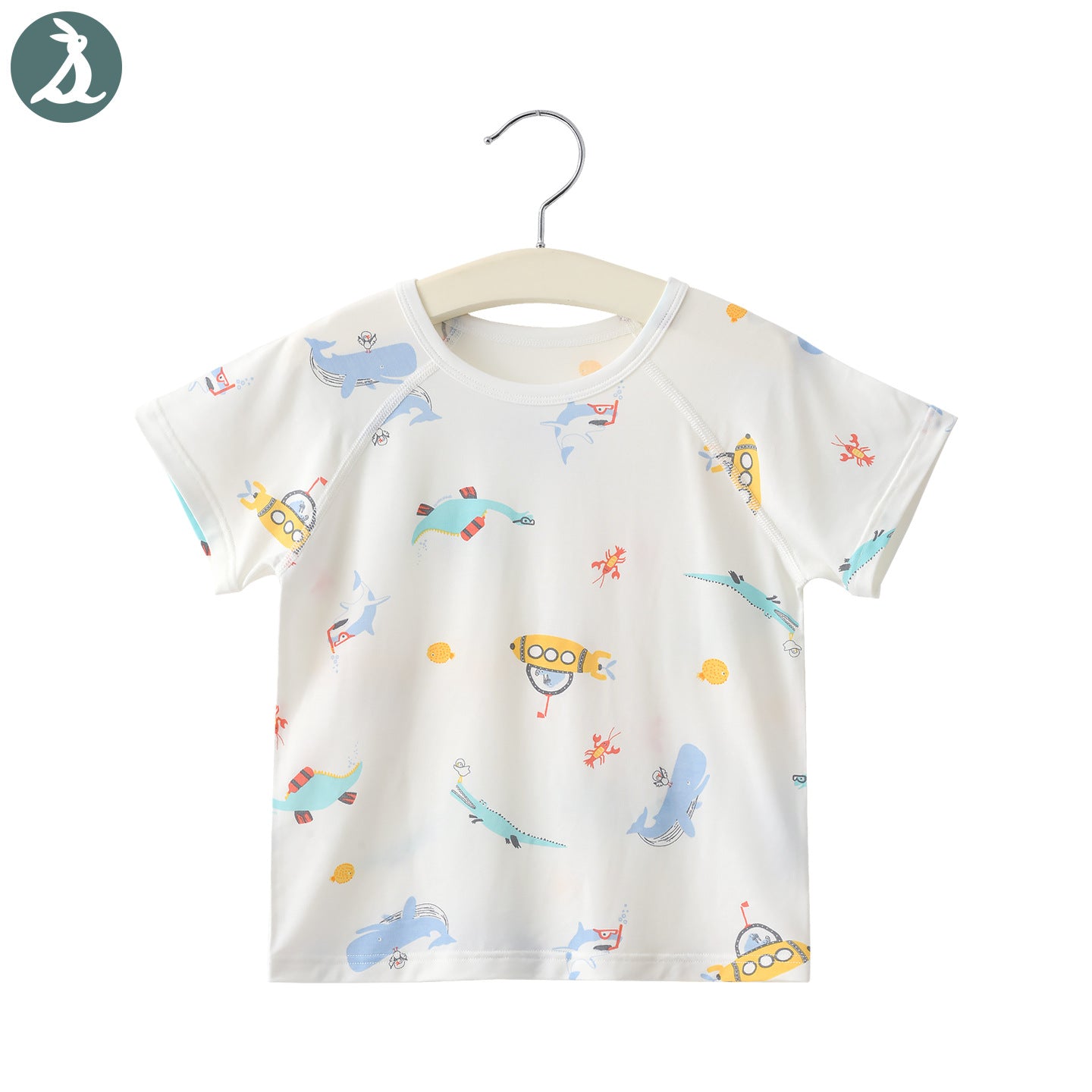 Summer Modal Short-sleeved Cartoon Bear Round Neck Top Half Sleeve Children's T-shirt