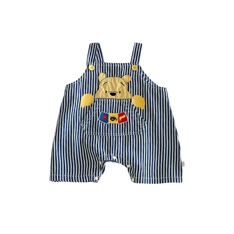 Cute Suspender Summer Boys Cartoon Bear Jeans Korean Style Children's Pants