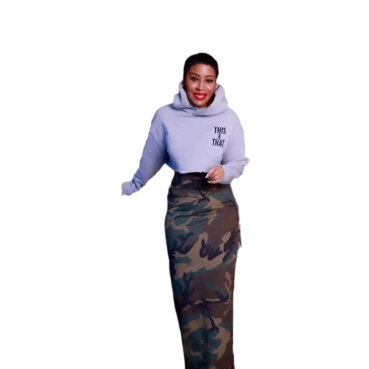 Innovative Women's Fashion Camouflage Back Slit Skirts