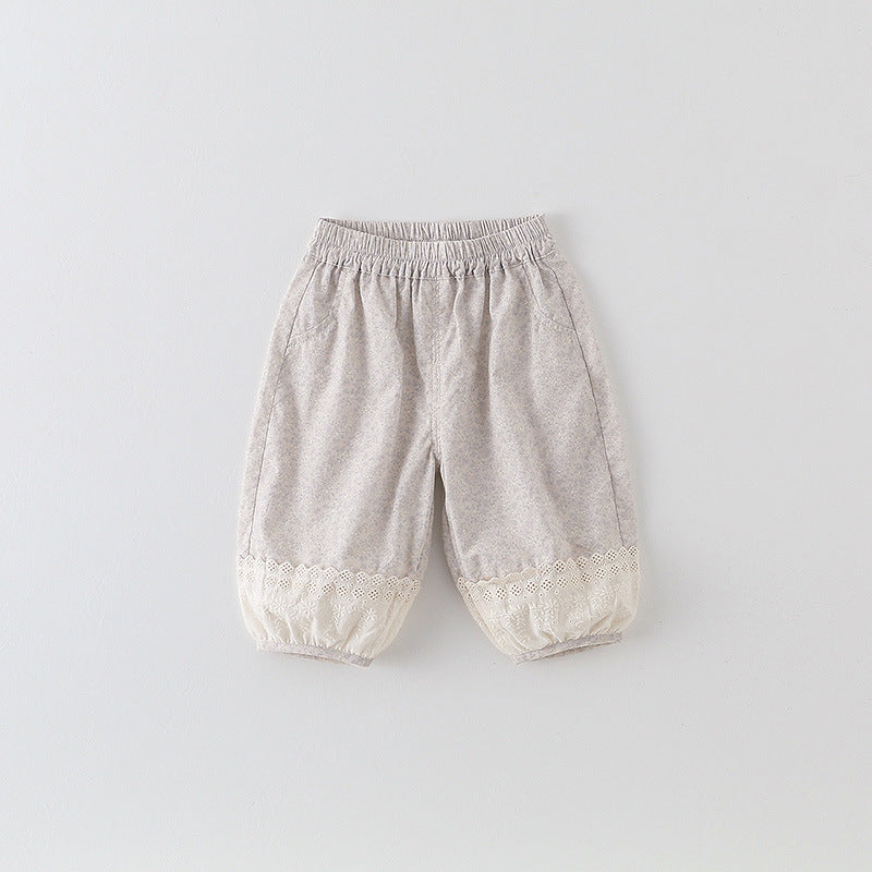 Infant Toddler Cotton Cropped Summer Korean Style Versatile Bloomers Loose Children's Pants