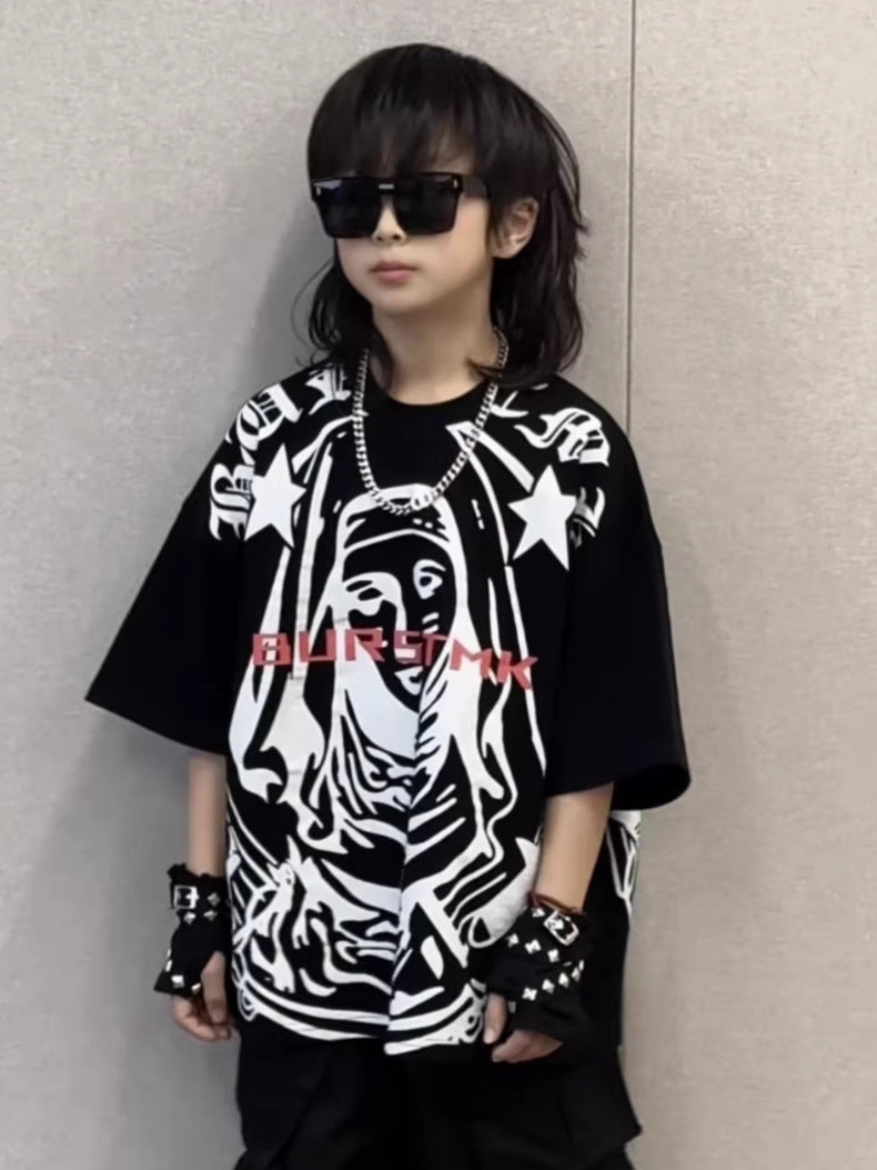 Children's Summer Short-sleeved Printed Hip Hop Trend Children's T-shirt