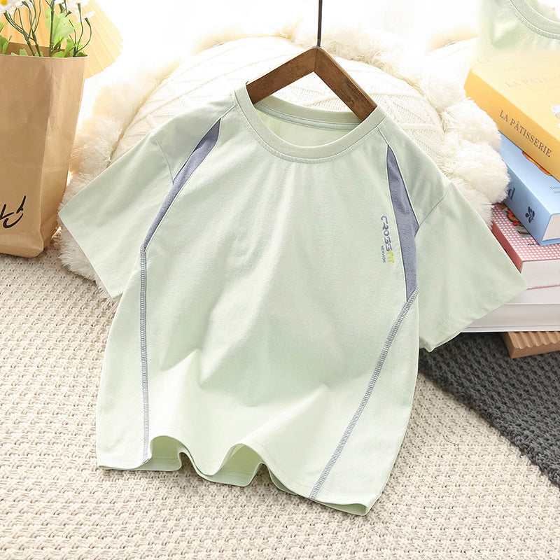 Children's Sports Short-sleeved Summer Clothing Half Sleeve Round Neck Children's T-shirt