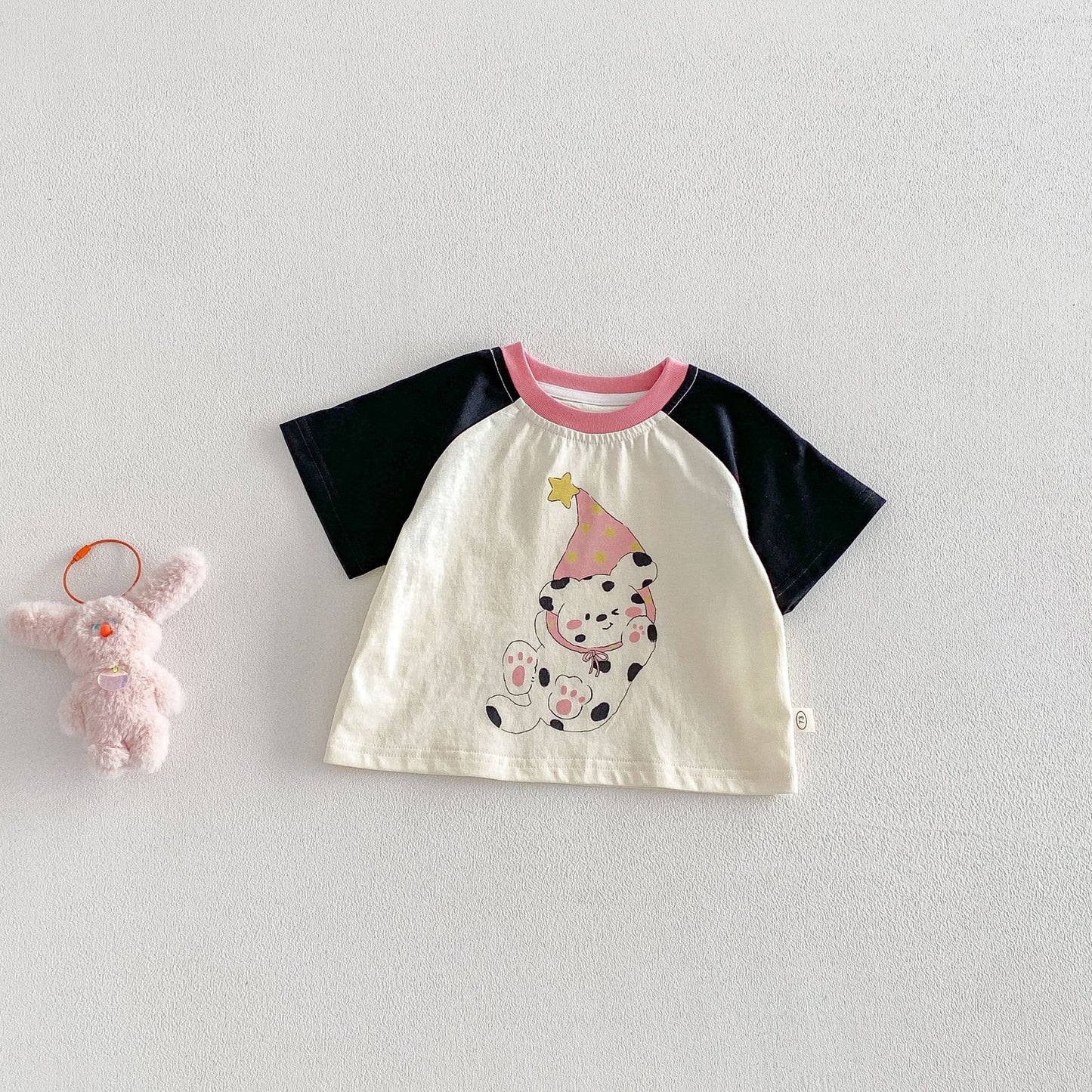 No Cartoon Summer Western Style Bunny Multicolor Printing Children's T-shirt