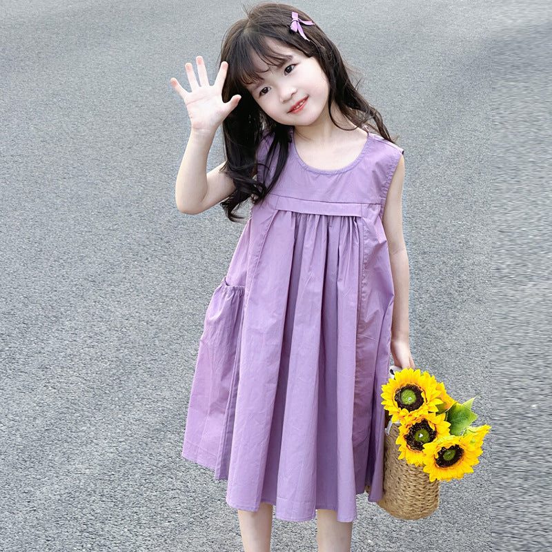 Children's Summer Cotton Korean Style Fashionable Sleeveless Clothing Vest Children's Dress