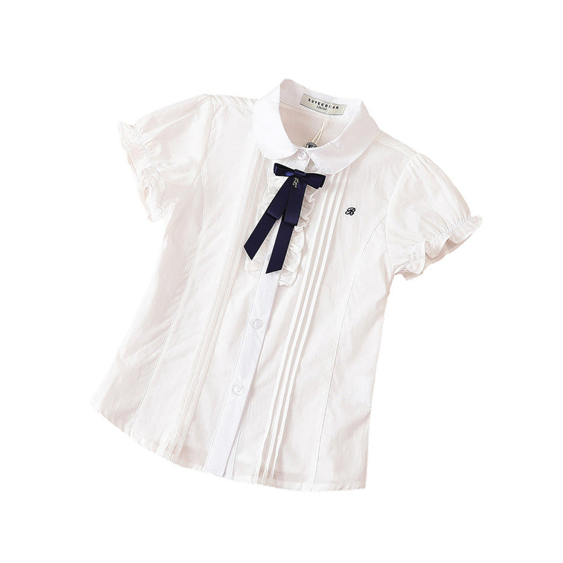 Shirt Summer Preppy Style Little Polo Collar Pure Fashionable Korean Children's T-shirt