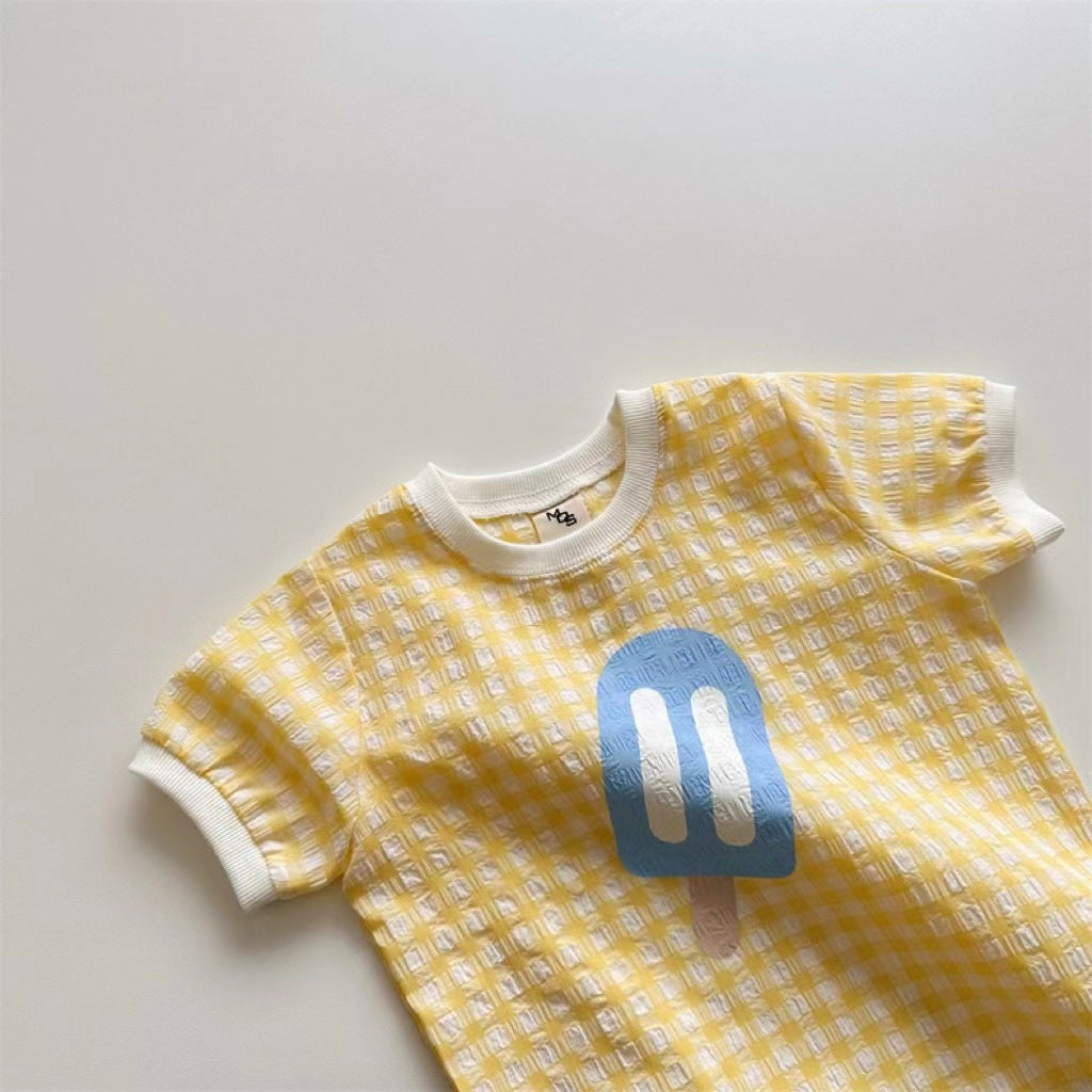 Jumpsuit Unisex Short Sleeve Cute Plaid Jumpsuit, Climbing Suit