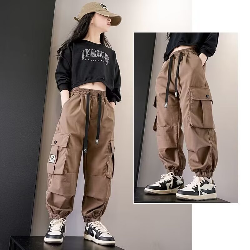Children's Thin Clothing Cargo Functional Medium Big Youth Children's Pants