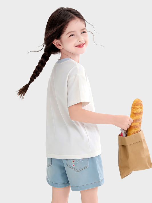 Children's Short-sleeved Summer Western Style Half Sleeve Clothes Teens Children's T-shirt