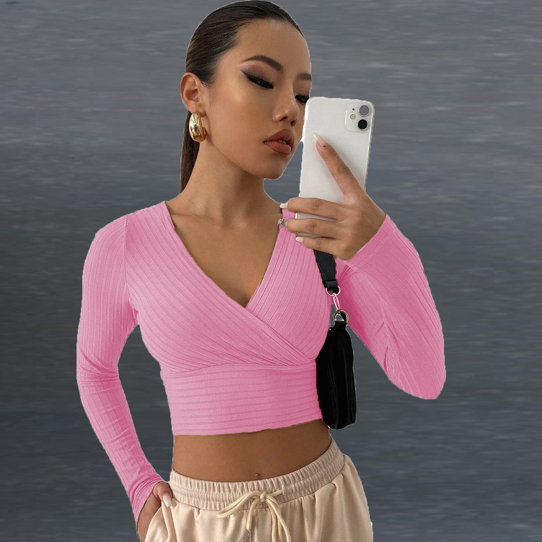 Women's Color Sexy Commute Upper Clothes Long Women's T-shirt
