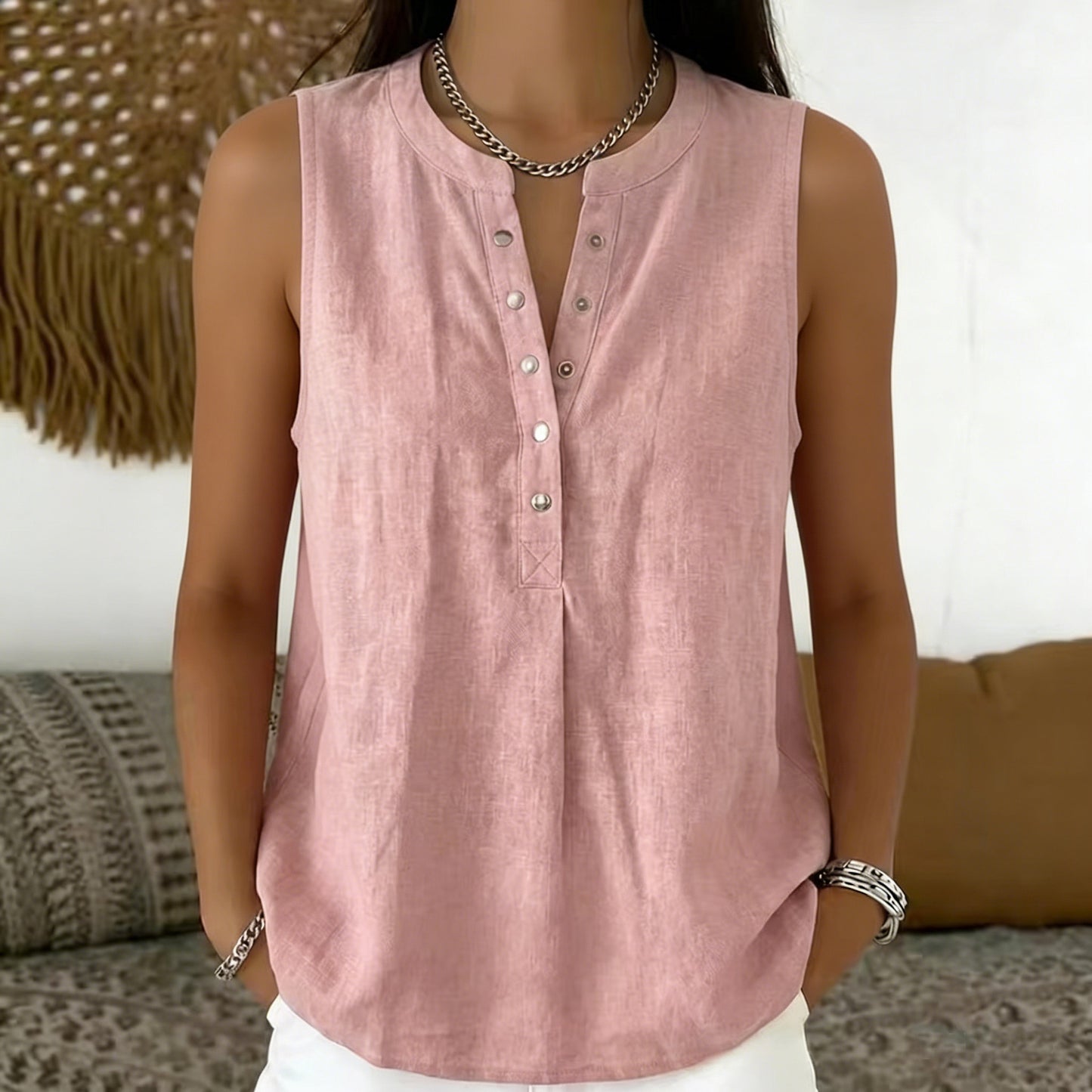 Women's Summer Loose Comfortable Sleeveless Solid Color Small Vest/suspenders/tube Top