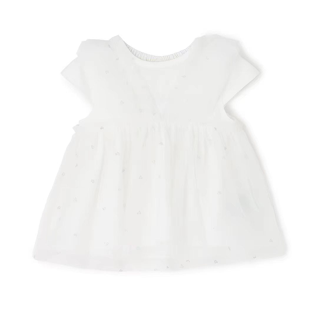 Children's Lace Floral Border Mesh Pettiskirt With Children's Dress