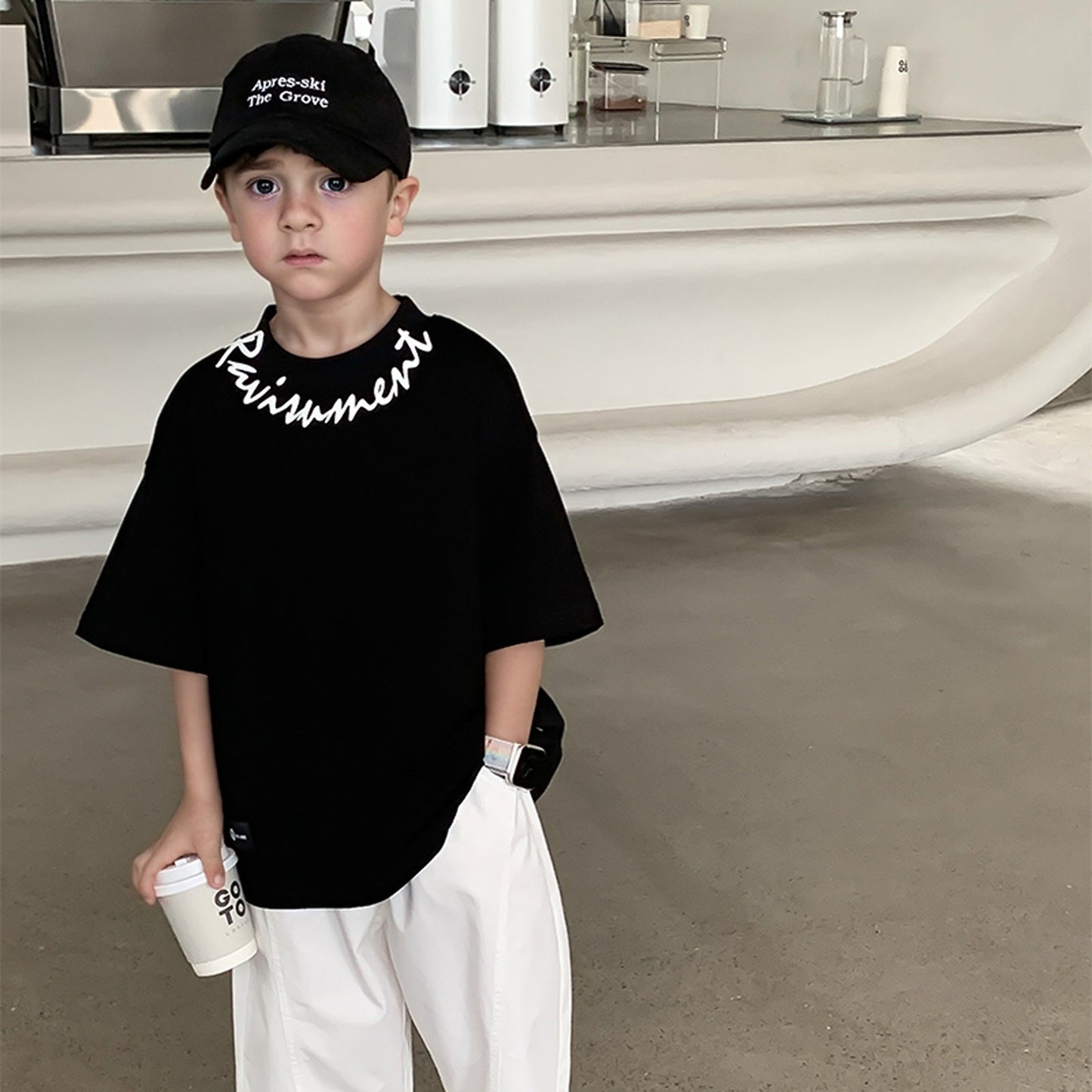 Handsome Fashion Trendy Style Hip Hop Summer Cotton Coat Three-dimensional Children's T-shirt