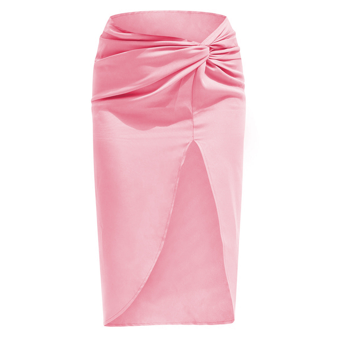 Women's Solid Color Satin Split Package Hip With Skirt