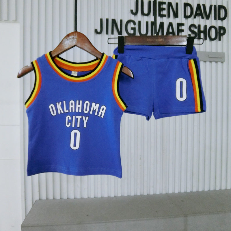 Children's Babies Trendy Leisure Sports Digital Basketball Children's Suit