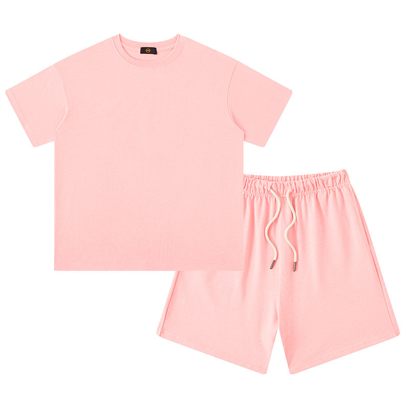 Women's & Men's Clothing Earth Color Heavy Short Sleeved T-shirt Children's Suit