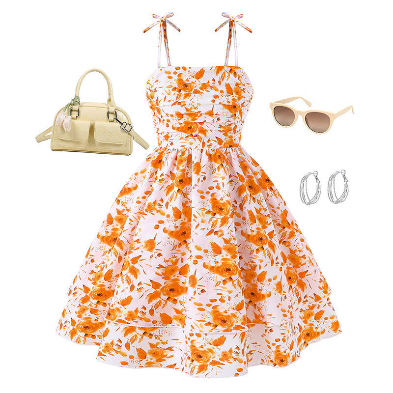 Women's & Children's Older Clothing Strap Princess Children's Dress