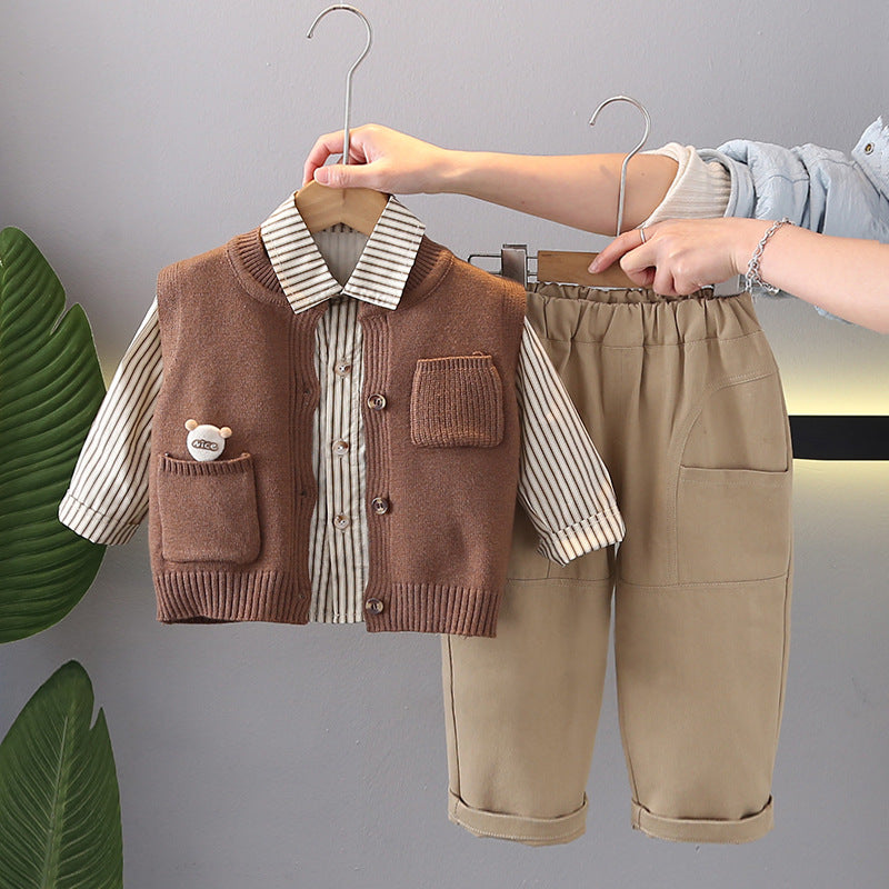 Children's Boys Clothing Spring Fashionable Sweater Vest Children's Suit