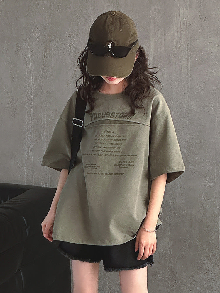 Summer Korean Style Western Medium Big Fashionable Fried Street High-grade Children's T-shirt